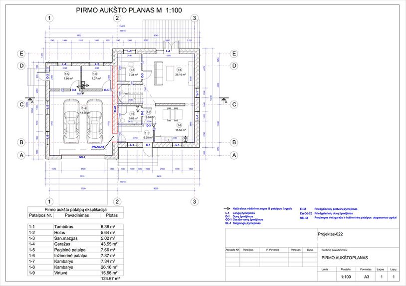 Projektų bendras plotas nuo 150 m²