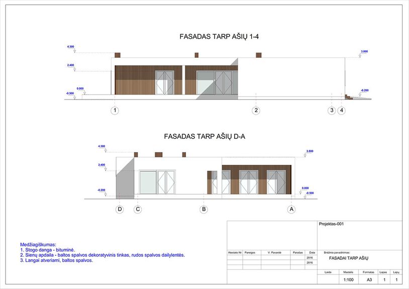 Projektų bendras plotas nuo 150 m²