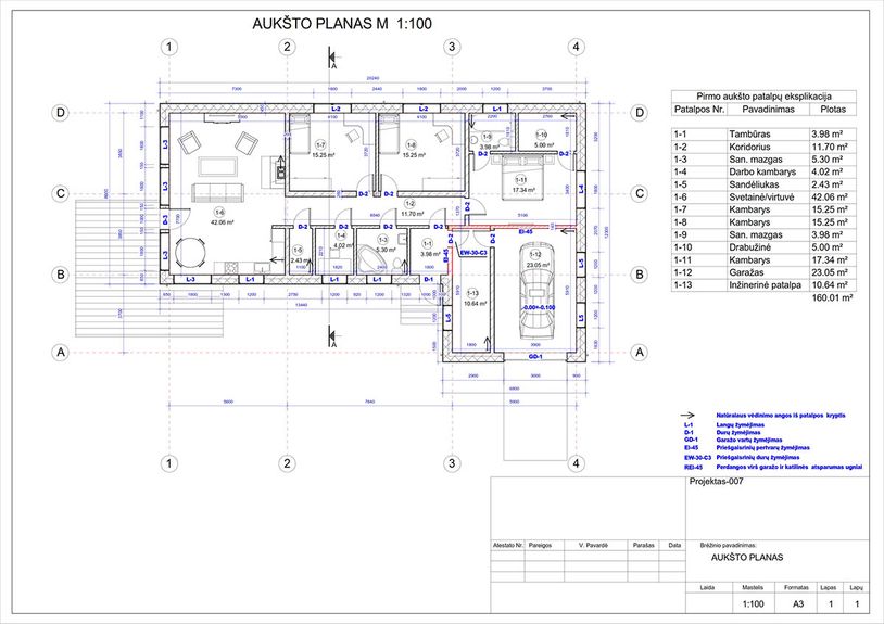 Projektų bendras plotas nuo 150 m²