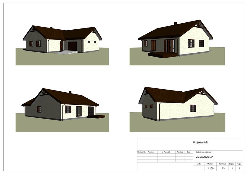 Projektų bendras plotas nuo 150 m²