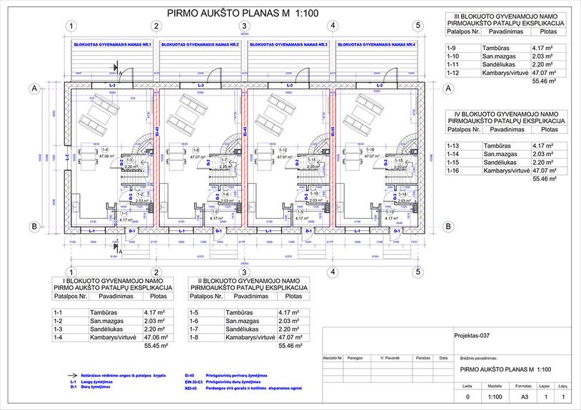 Projektų bendras plotas nuo 150 m²