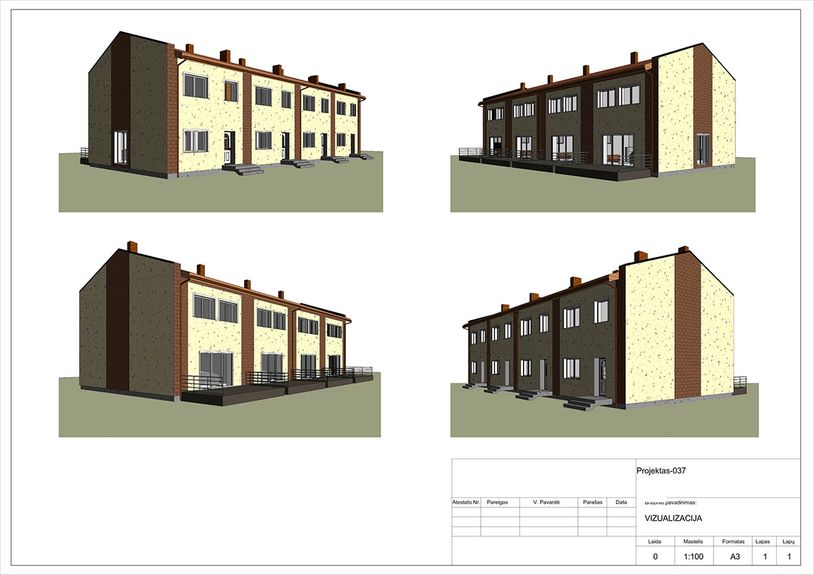 Projektų bendras plotas nuo 150 m²