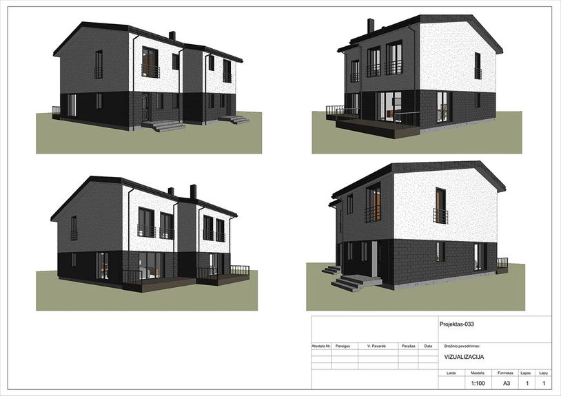 Projektų bendras plotas nuo 150 m²