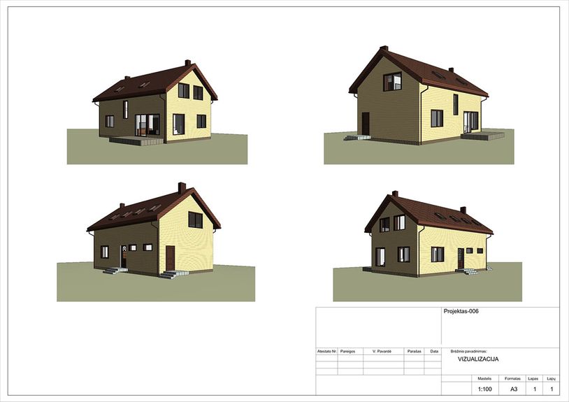 Projektų bendras plotas nuo 150 m²